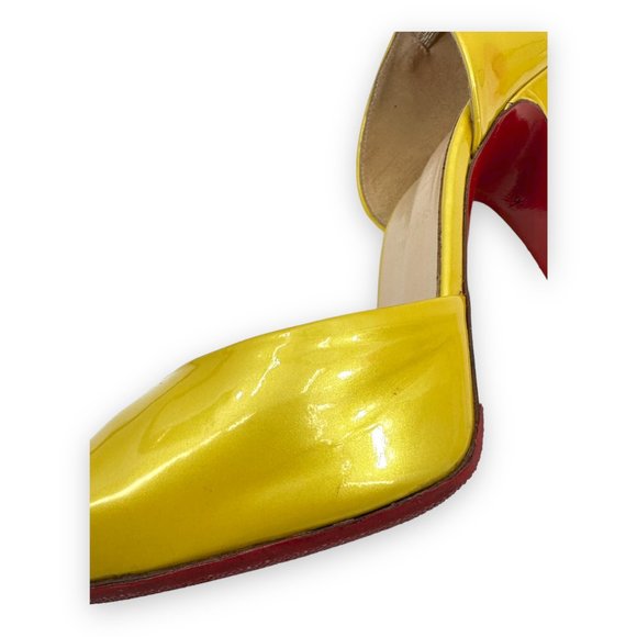 [relisted] Christian Louboutin Bright Yellow Peep Toe Heels - Picture 8 of 11
